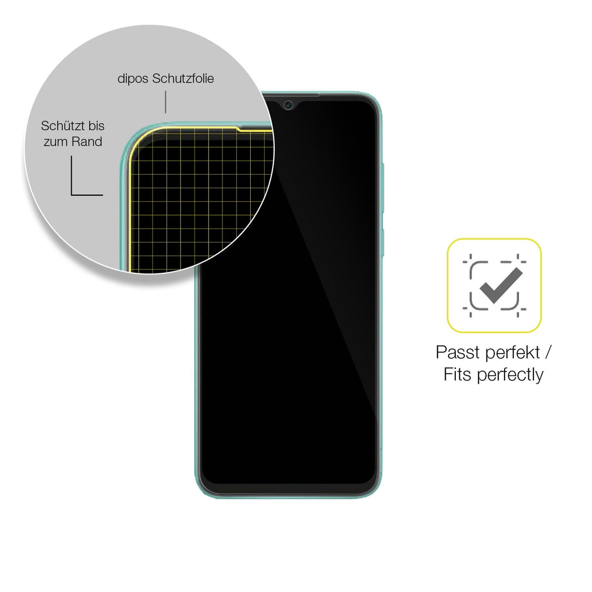 2x Screen Protector for Blackview A55 Pro Protective Film covers 100% dipos Flex