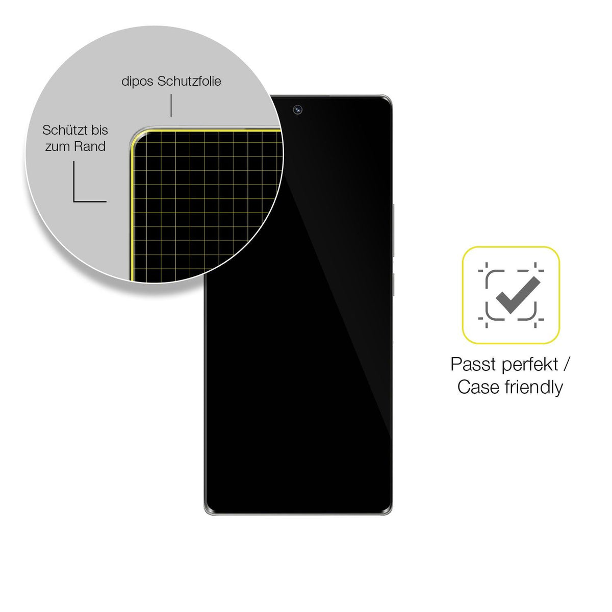 2x Screen Protector for HONOR 70 Protective Film covers 100% dipos Flex