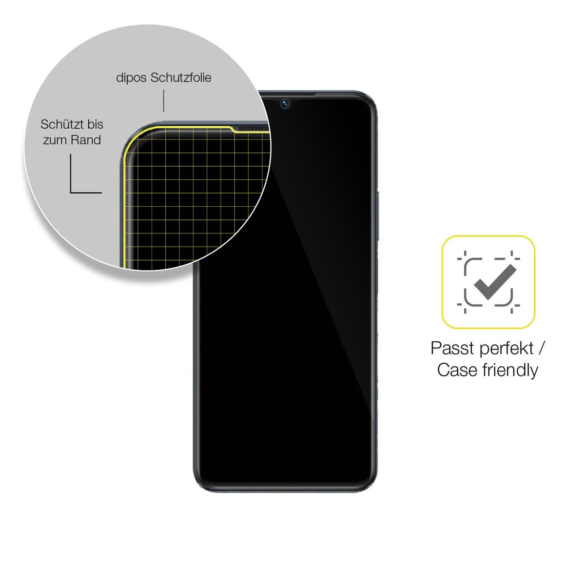 3x Screen Protector for Vivo iQOO Z6 5G Protective Film covers 100% dipos Flex