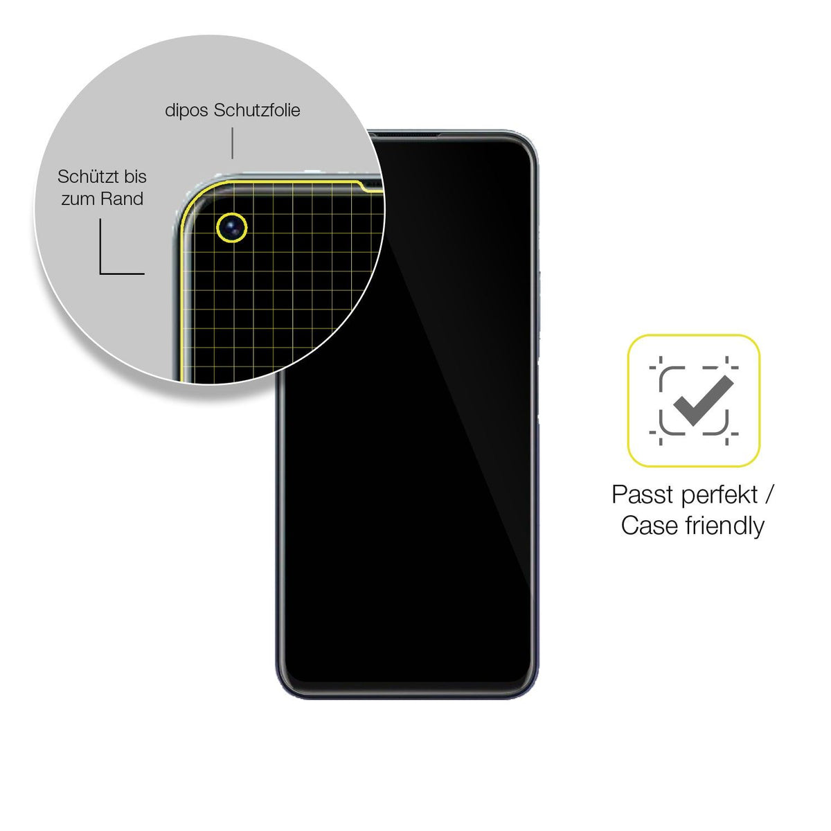 2x Screen Protector for Vivo Y70t Protective Film covers 100% dipos Flex