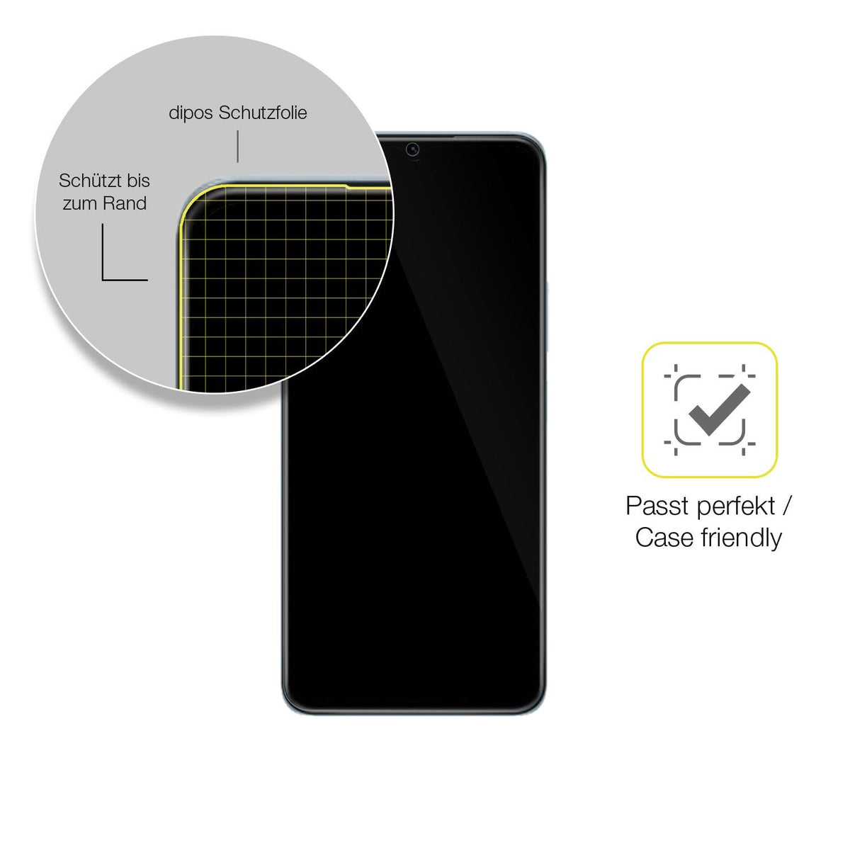 3x Screen Protector for Vivo Y55s 5G Protective Film covers 100% dipos Flex