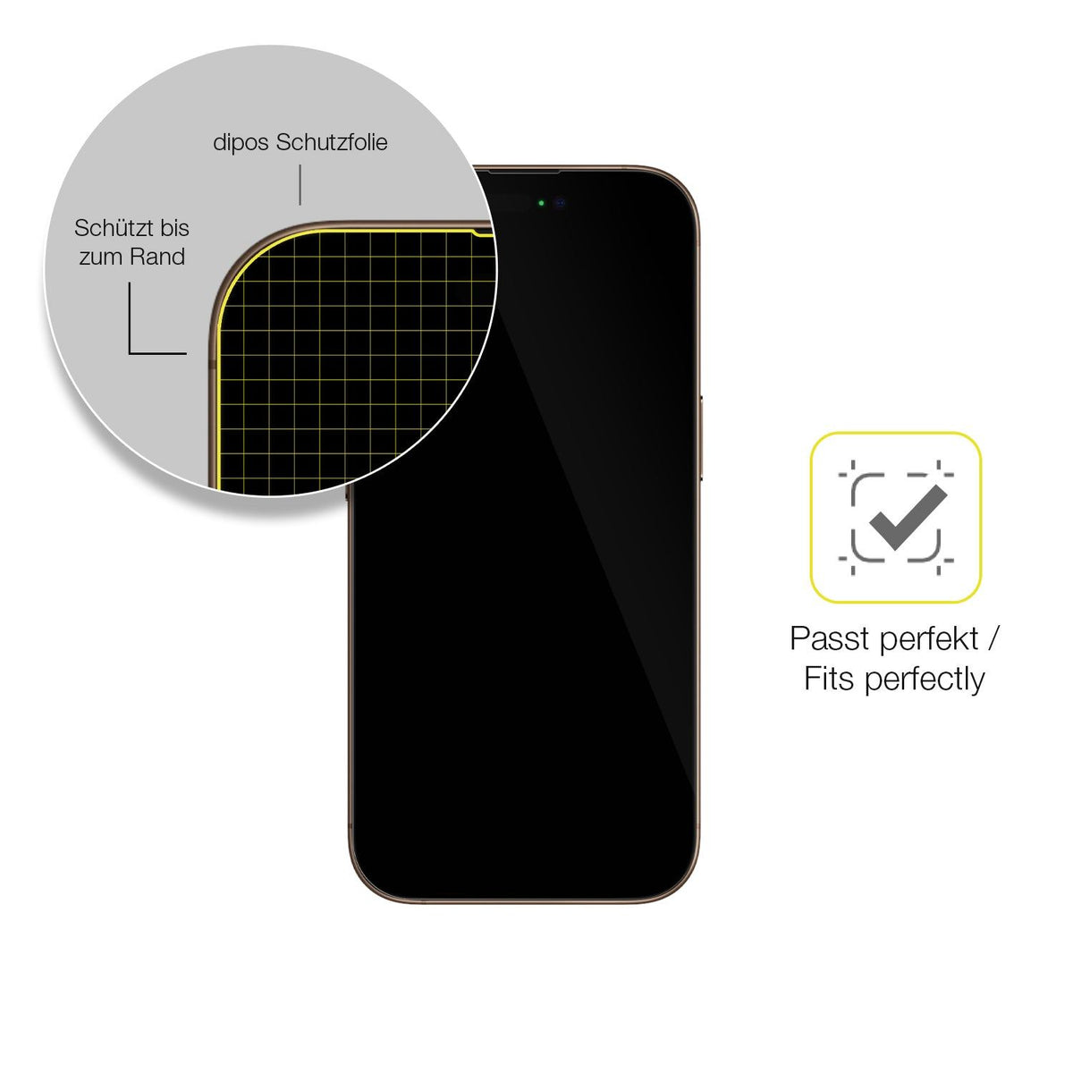 2x Screen Protector for Apple iPhone 16 Pro Protective Film covers 100% dipos