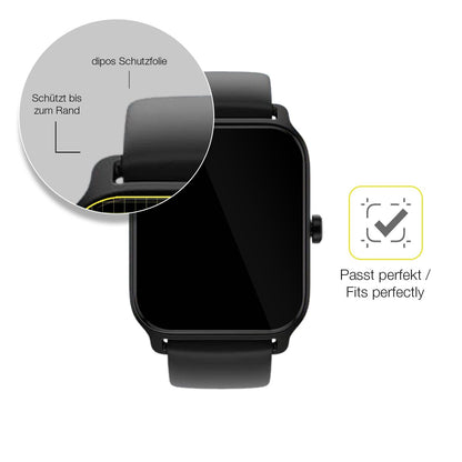 2x Screen Protector for IFMDA 1.8 Zoll Smartwatch Protective Film covers 100%