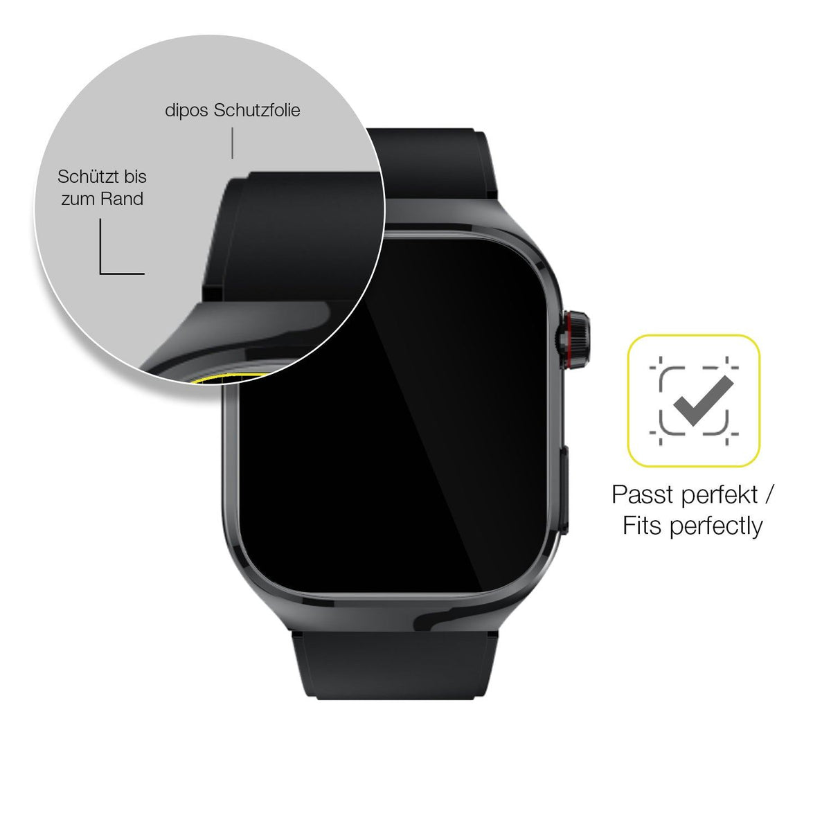 2x Screen Protector for TK 16 Smartwatch 2.04 Zoll Protective Film covers 100%