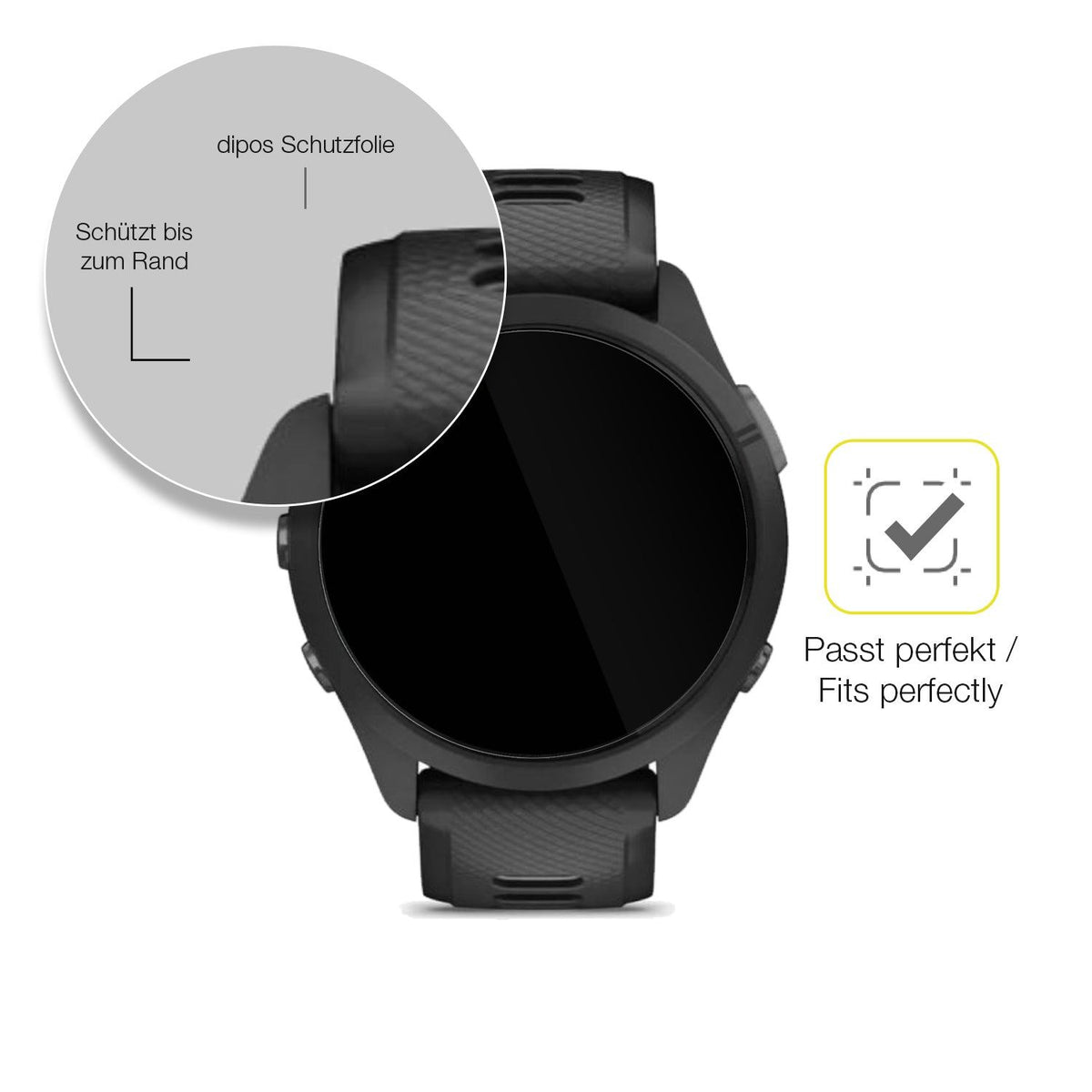 2x Screen Protector for Garmin Forerunner 265s 42mm Protective Film covers 100%