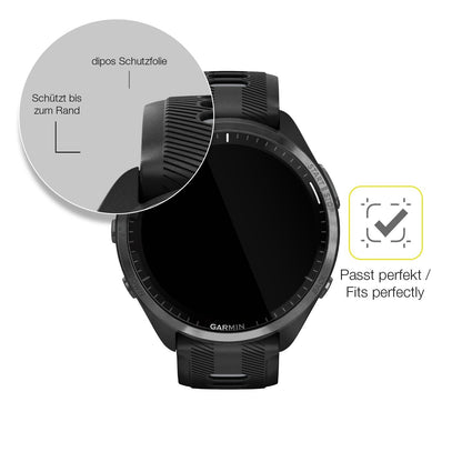 2x Screen Protector for Garmin Forerunner 965 Protective Film covers 100% dipos