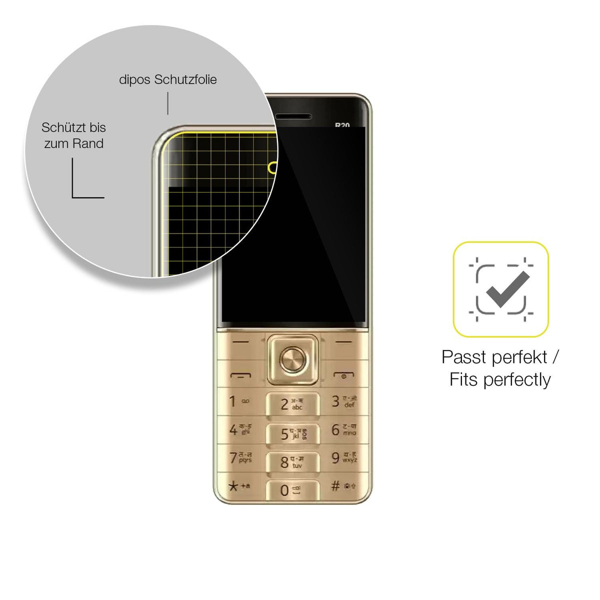 2x Screen Protector for Cellecor R20 Protective Film covers 100% dipos Flex