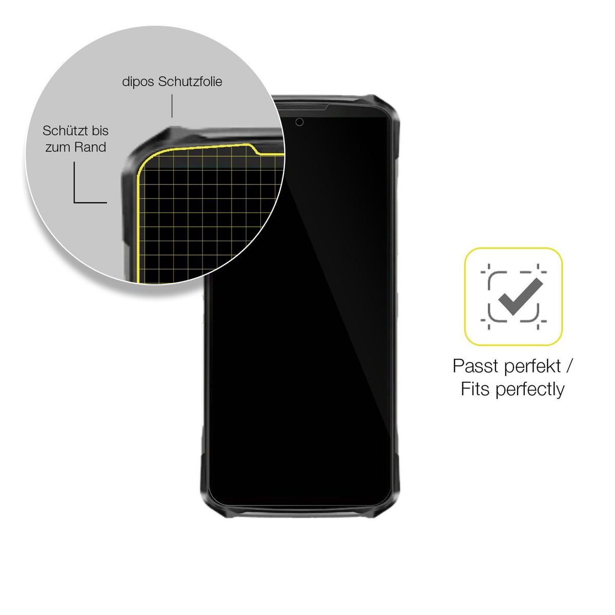 2x Screen Protector for Doogee S119 Protective Film covers 100% dipos Flex