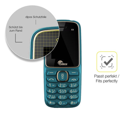 2x Screen Protector for Cellecor E5 Protective Film covers 100% dipos Flex
