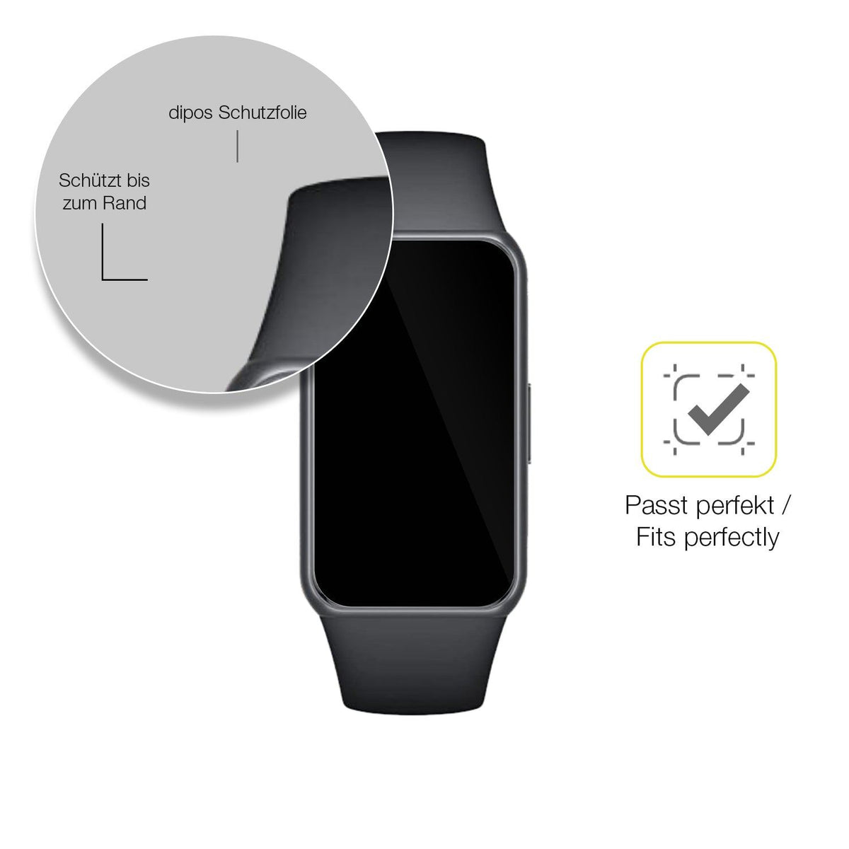 2x Screen Protector for Honor Band 7 Protective Film covers 100% dipos Flex