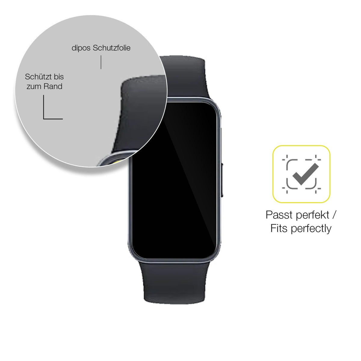 2x Screen Protector for Huawei Band 10 Protective Film covers 100% dipos Flex