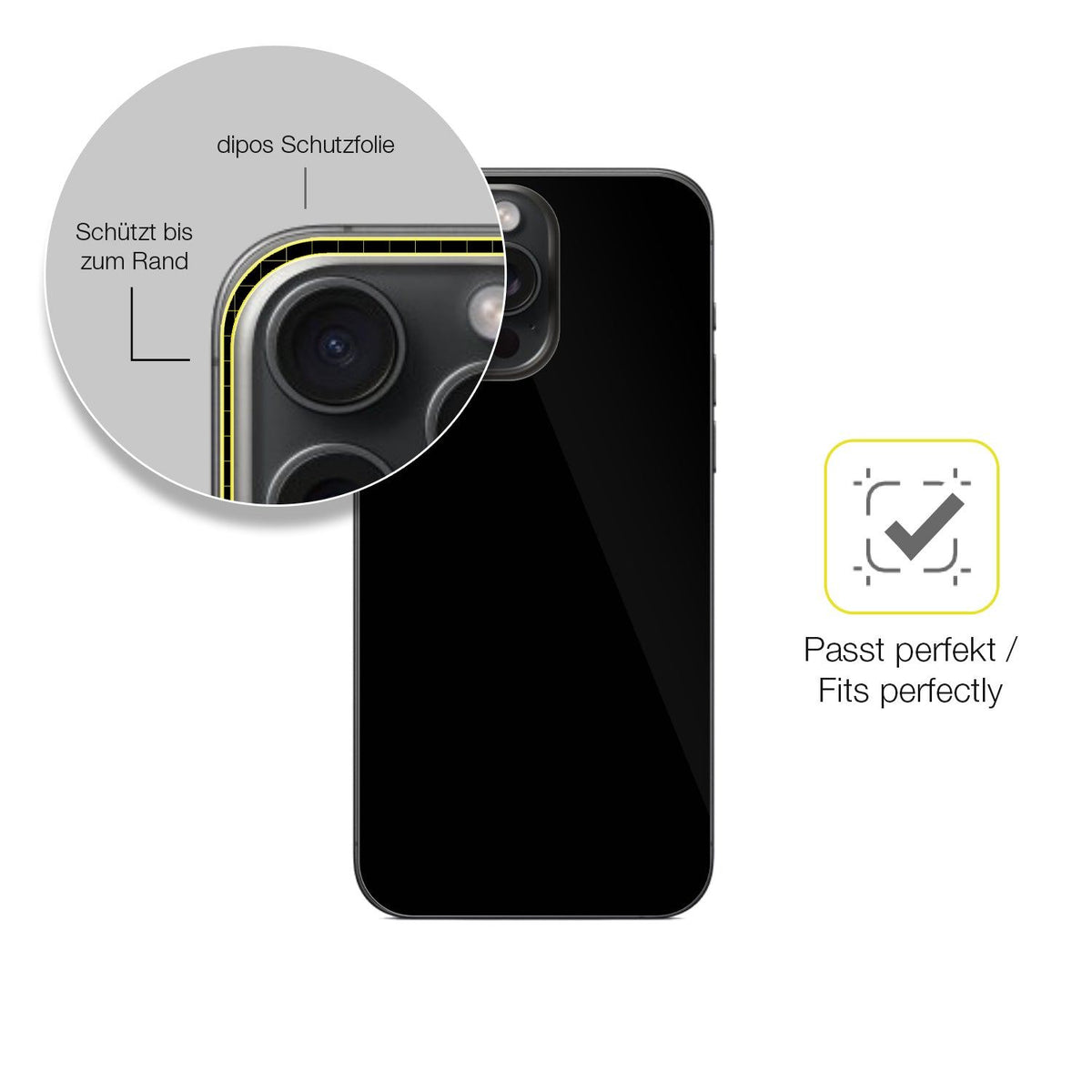2x Screen Protector for Apple iPhone 16 Pro Rückseite Protective Film covers
