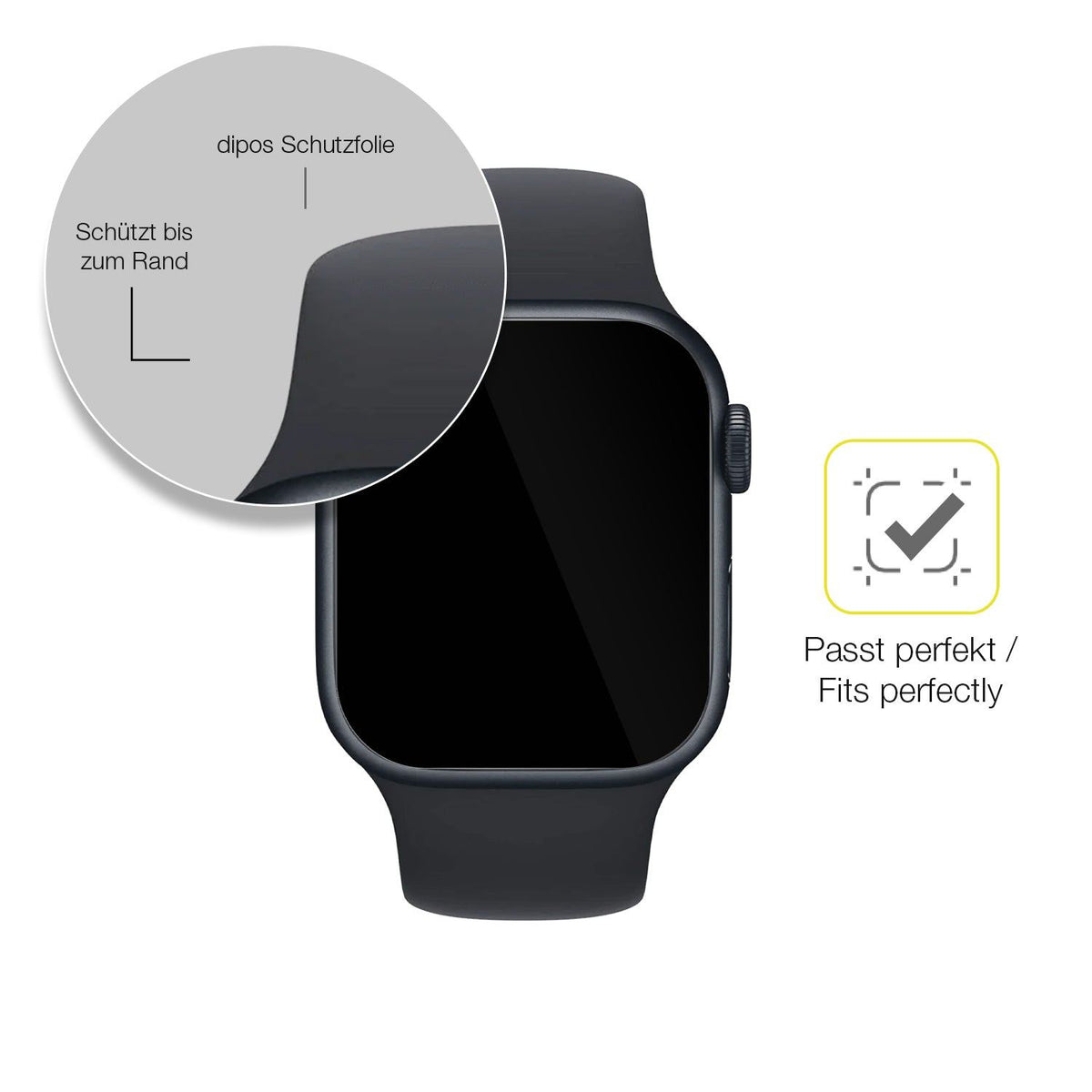 2x Screen Protector for Apple Watch Series 8 45mm Protective Film covers 100%