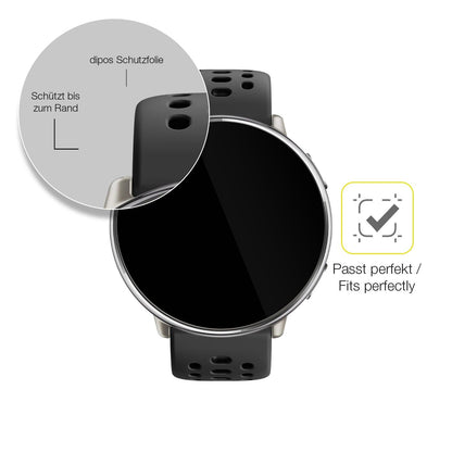 2x Screen Protector for Amazfit Active 2 Protective Film covers 100% dipos Flex