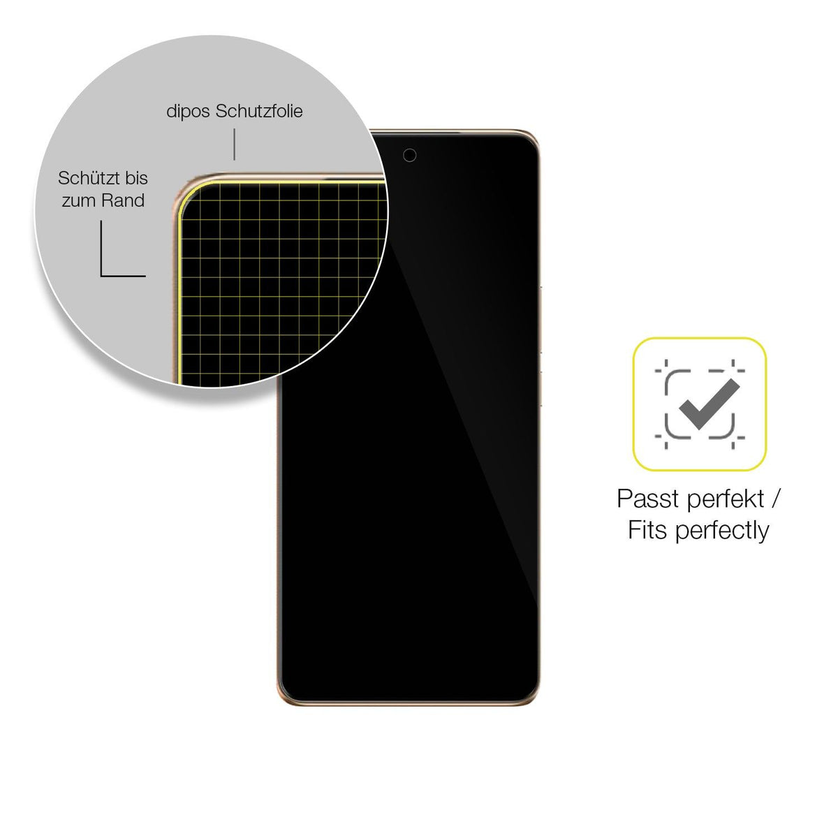 2x Screen Protector for Vivo T3 Pro Protective Film covers 100% dipos Flex