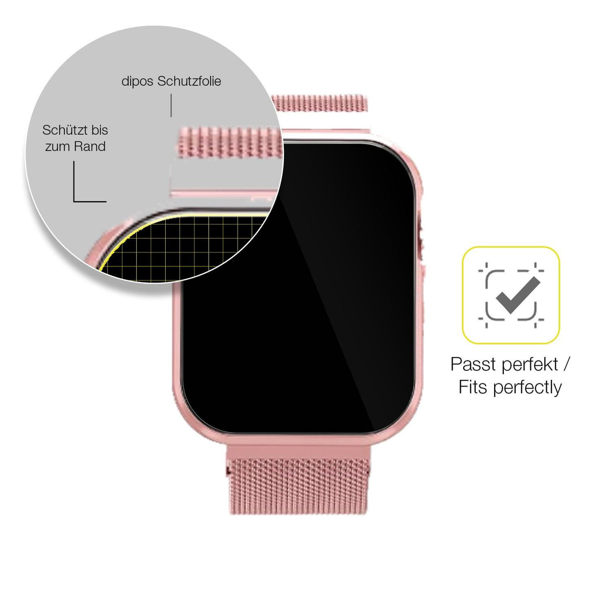 2x Screen Protector for Banlvs Smartwatch 1.83 Zoll Protective Film covers 100%