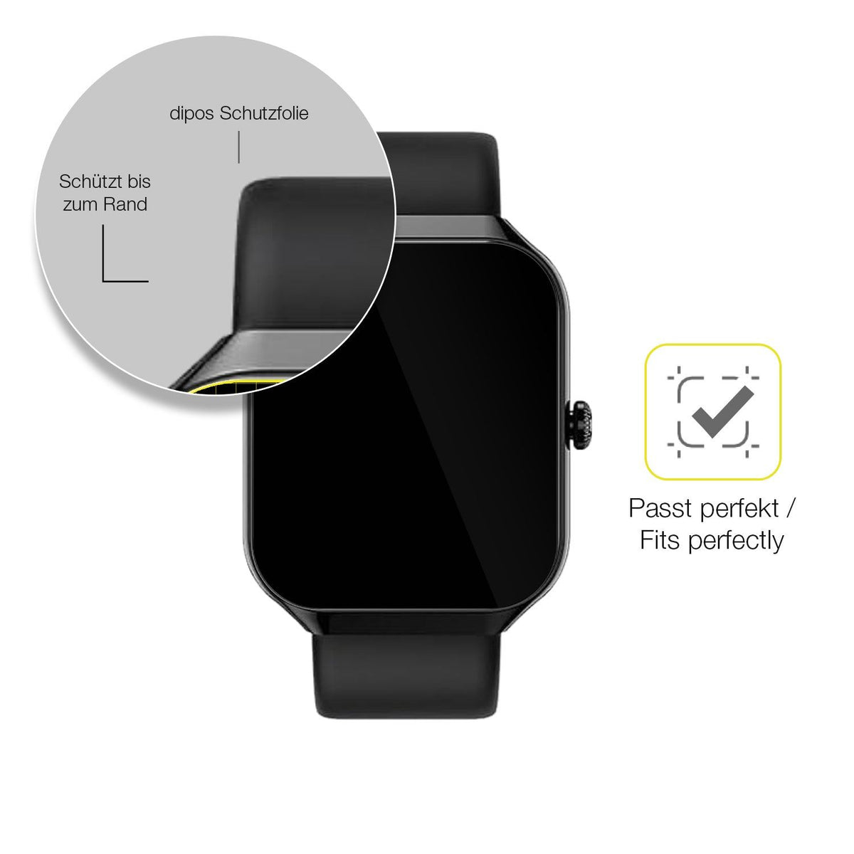 2x Screen Protector for Gydom IDW13 1.91 Zoll Protective Film covers 100% dipos