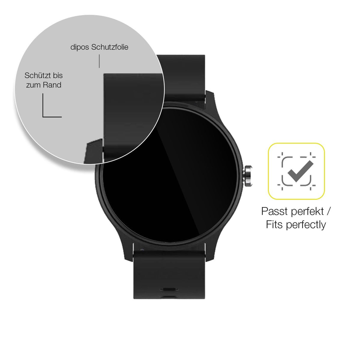 2x Screen Protector for Peaq PSW 100 Protective Film covers 100% dipos Flex