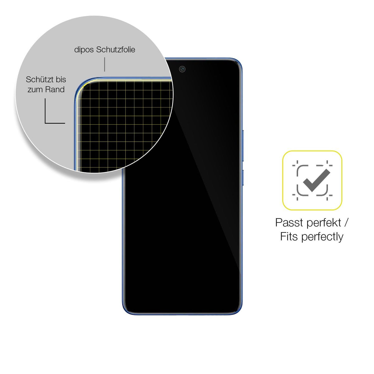 2x Screen Protector for Vivo V50 Protective Film covers 100% dipos Flex
