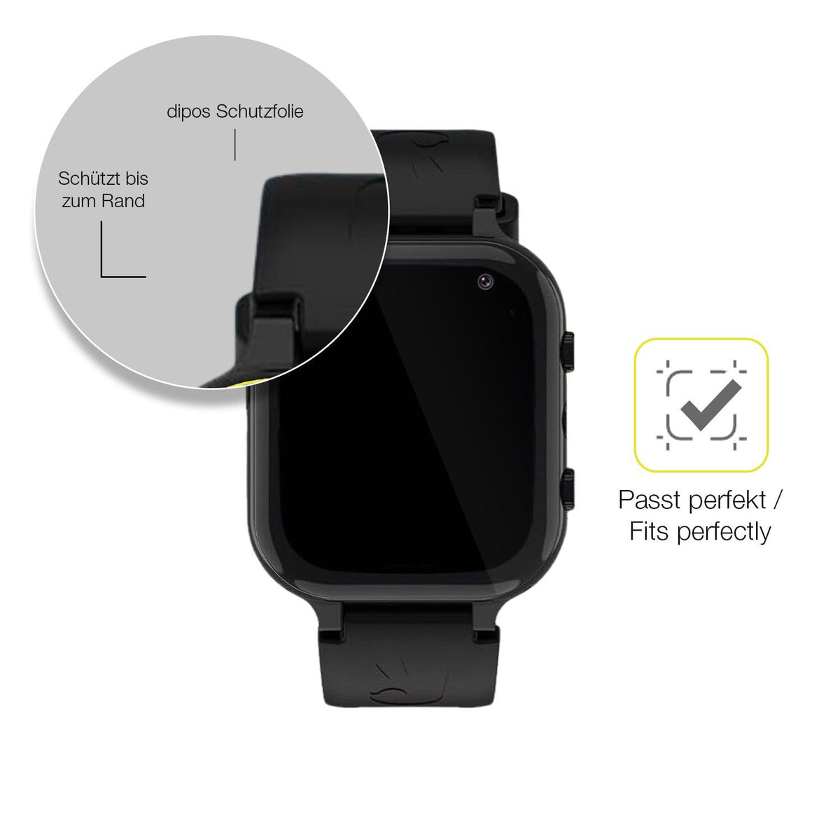 2x Screen Protector for Ruopoem Smartwatch Kinder Protective Film covers 100%