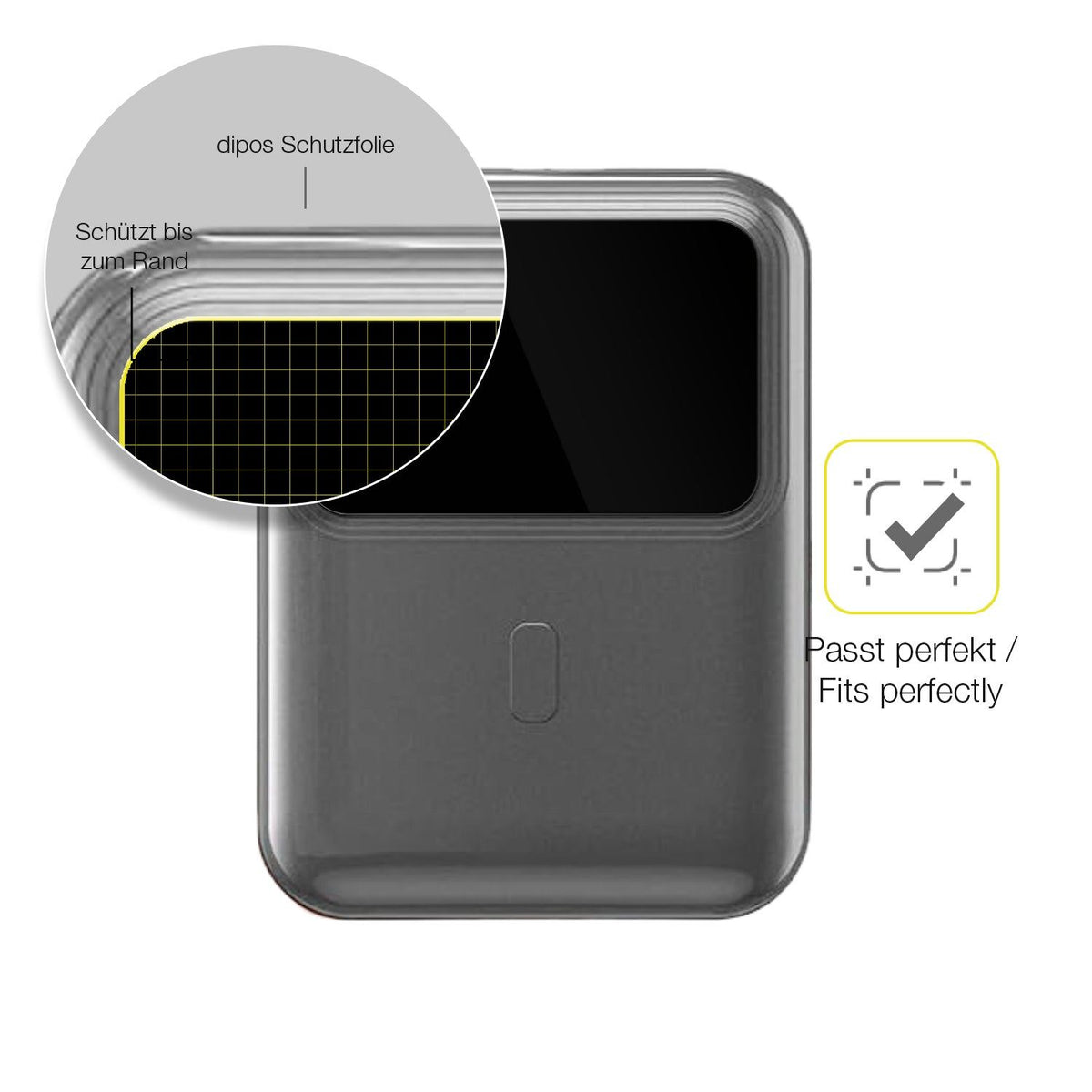 2x Screen Protector for hganus PowerBank H5 Protective Film covers 100% dipos