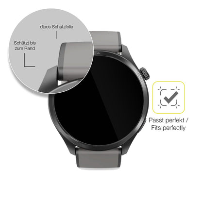 2x Screen Protector for Hama 9000 Smartwatch Protective Film covers 100% dipos