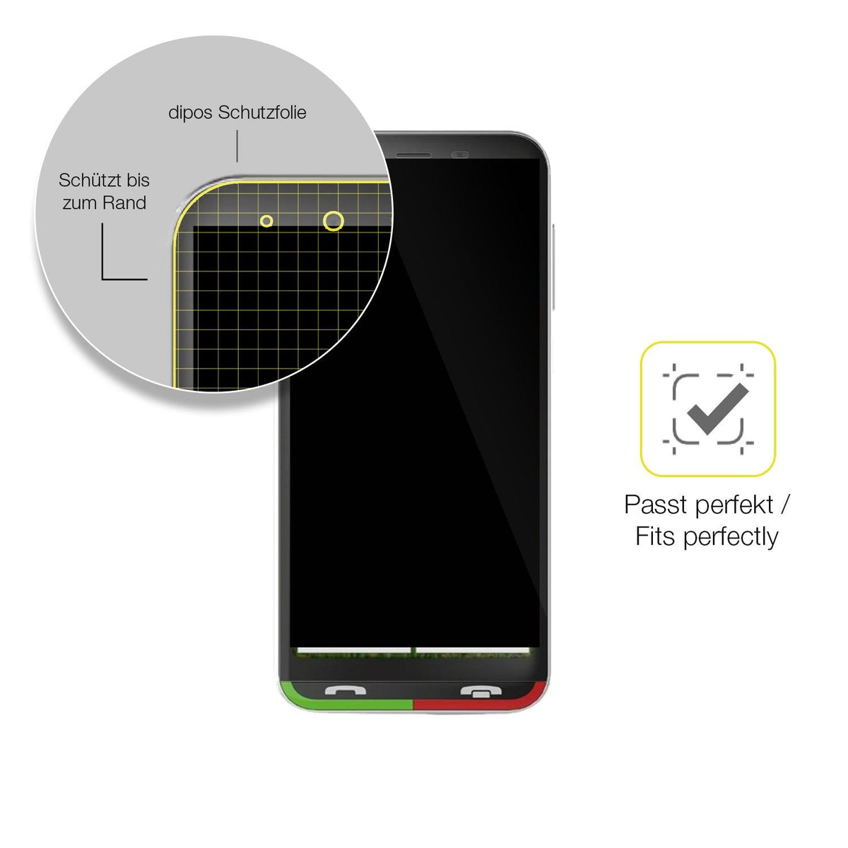 2x Screen Protector for Emporia SUPEReasy Protective Film covers 100% dipos Flex