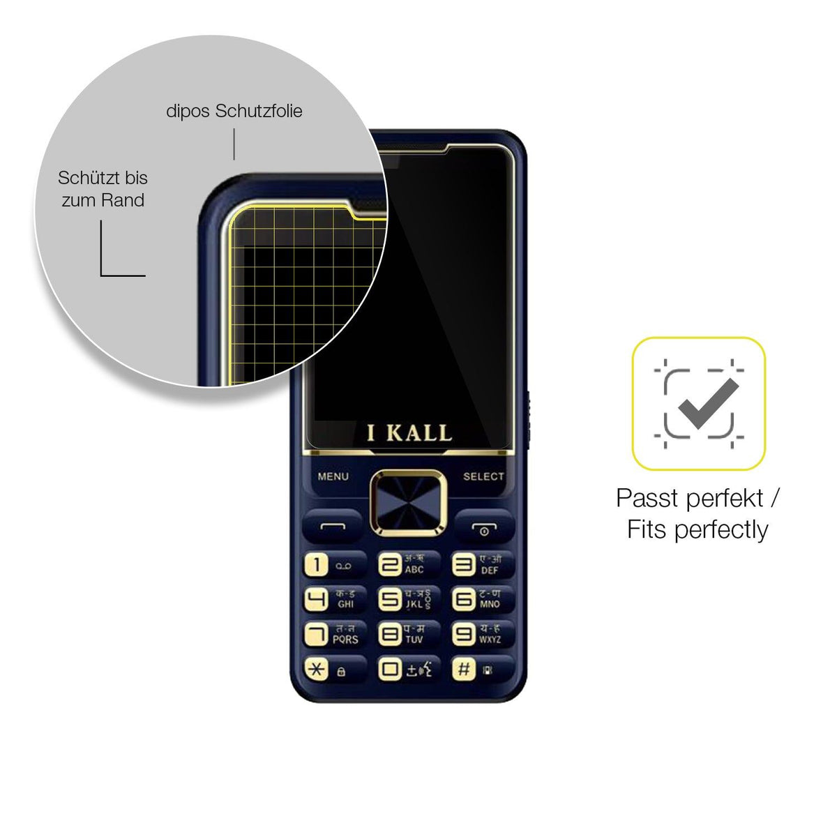 2x Screen Protector for I Kall K20 Pro Protective Film covers 100% dipos Flex