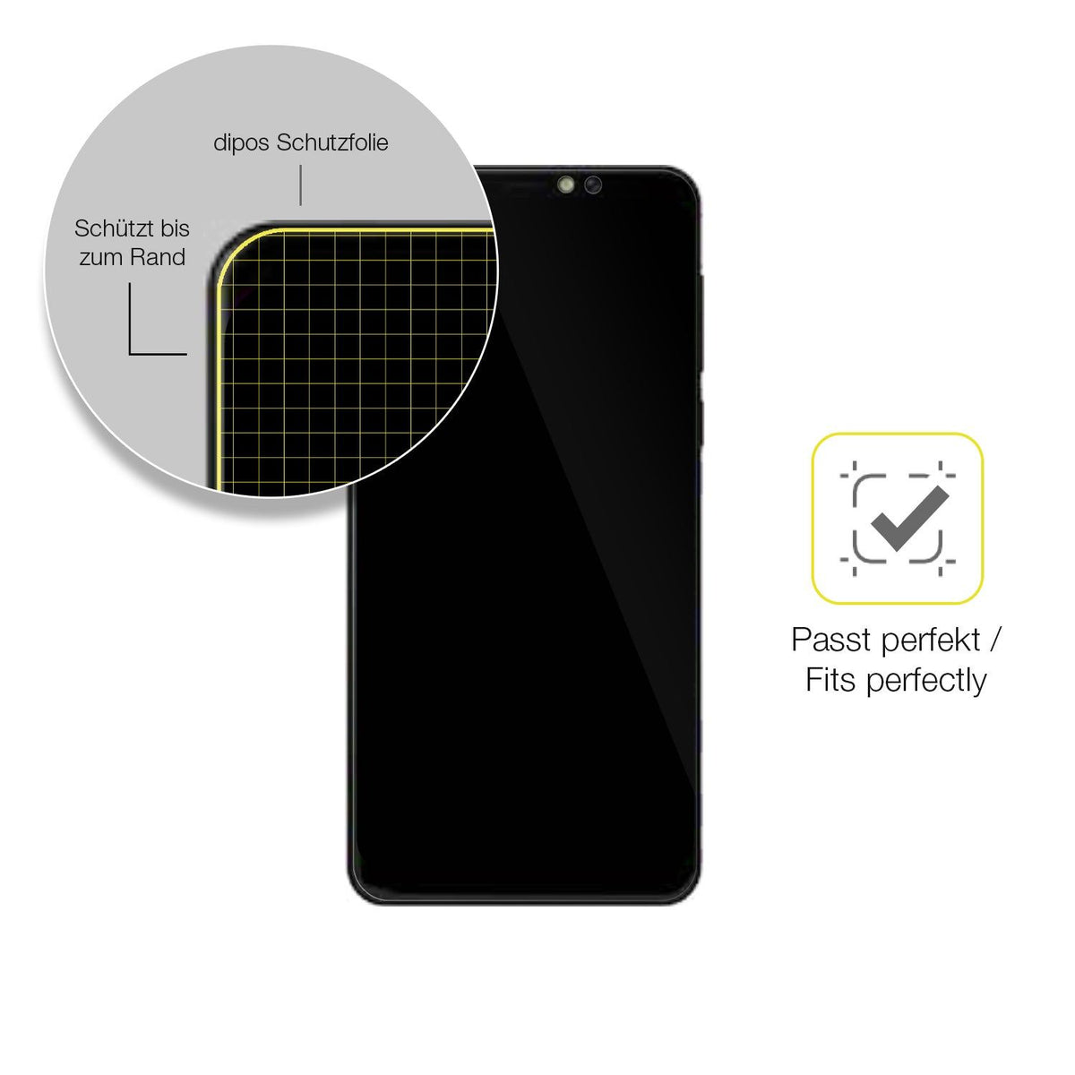 2x Screen Protector for Unonu W609 Protective Film covers 100% dipos Flex