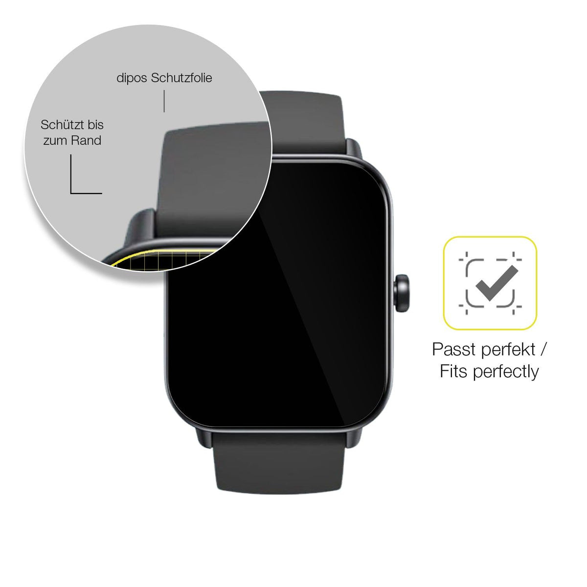 2x Screen Protector for Kalinco A8 Protective Film covers 100% dipos Flex