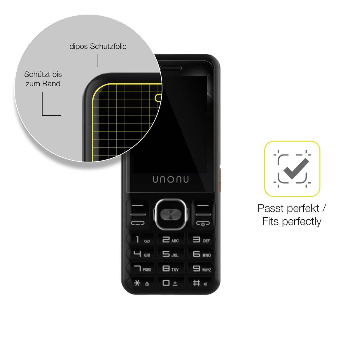 2x Screen Protector for Unonu U10L Protective Film covers 100% dipos Flex