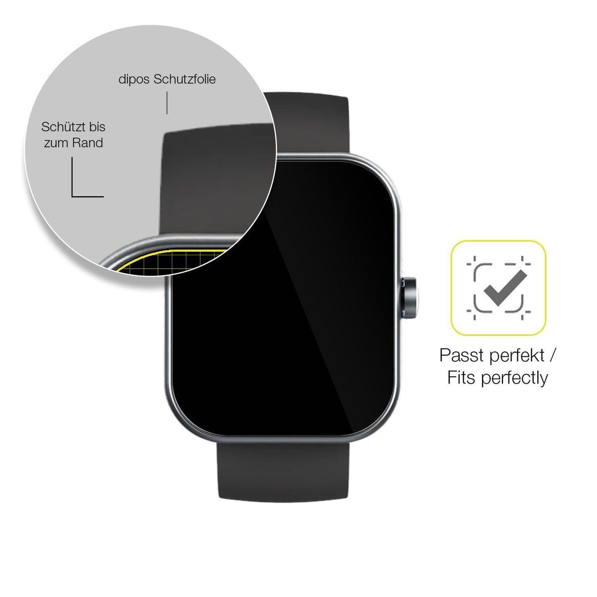 2x Screen Protector for Coucur Y66 1.96 Zoll Protective Film covers 100% dipos