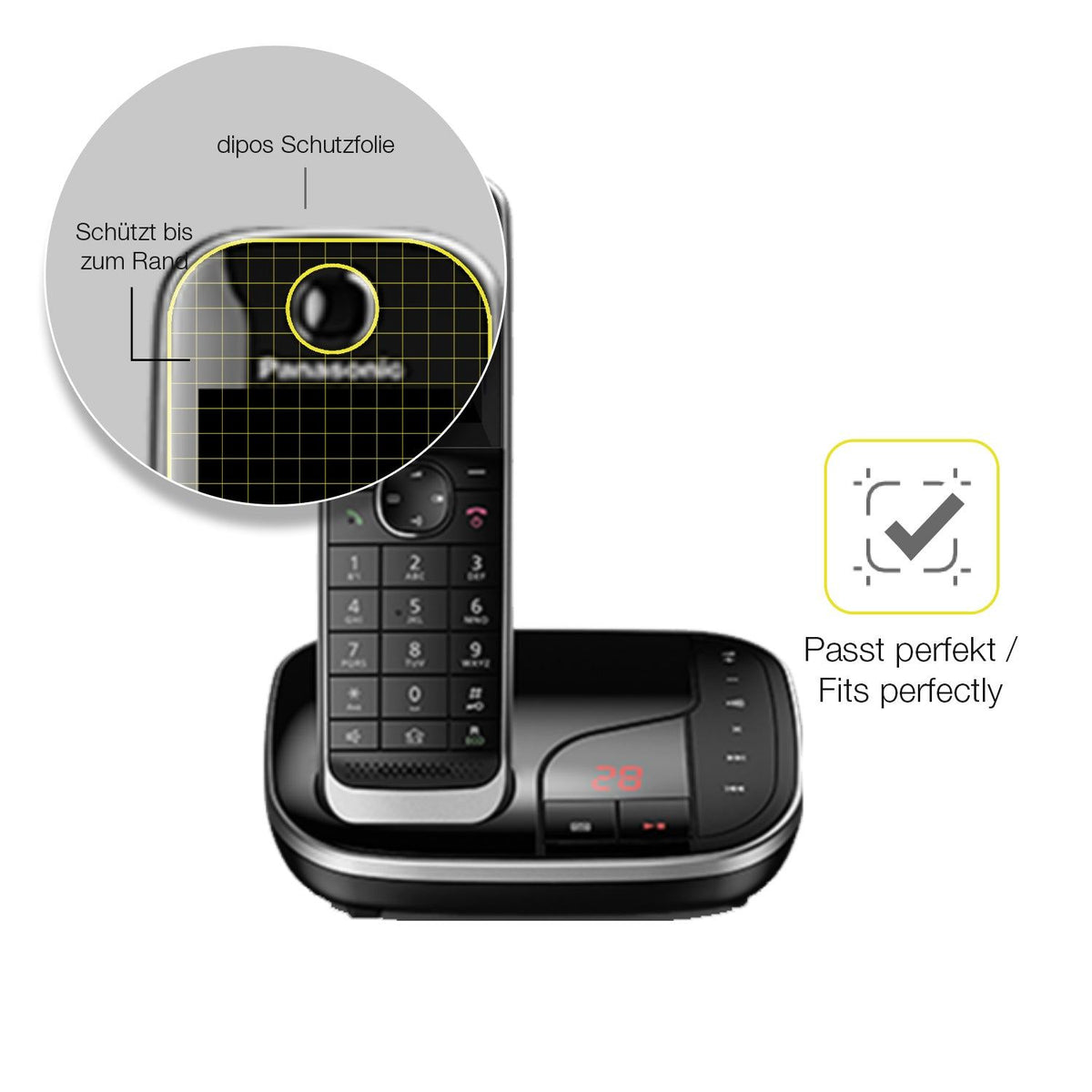 2x Screen Protector for Panasonic KX-TGJ320 Protective Film covers 100% dipos