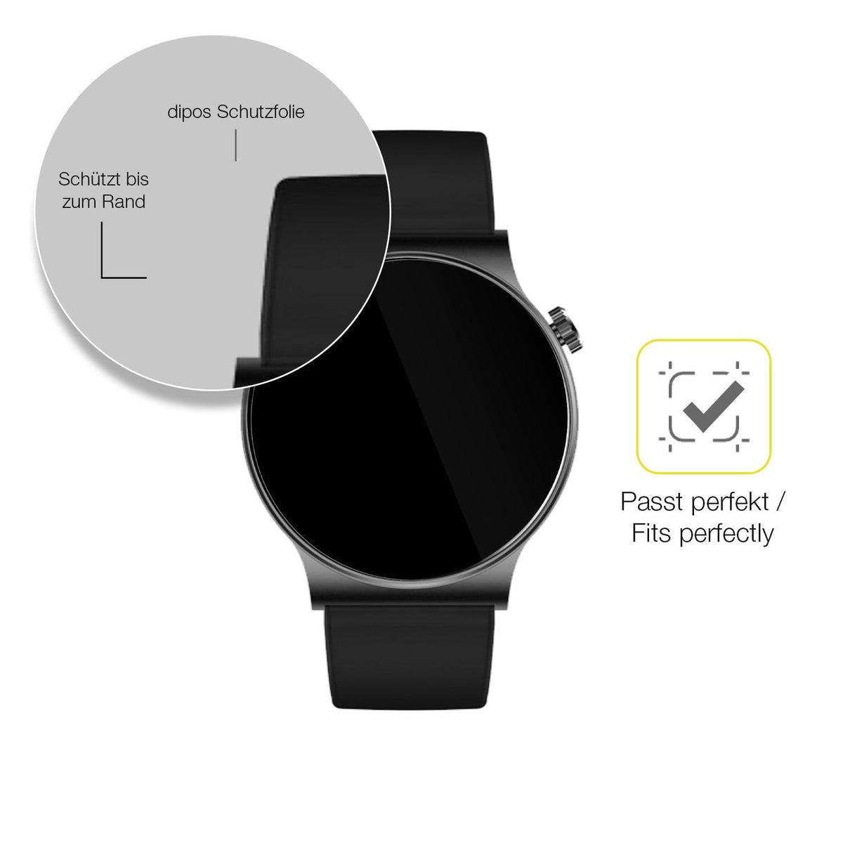 2x Screen Protector for OOQE Watch CS PRO Protective Film covers 100% dipos Flex