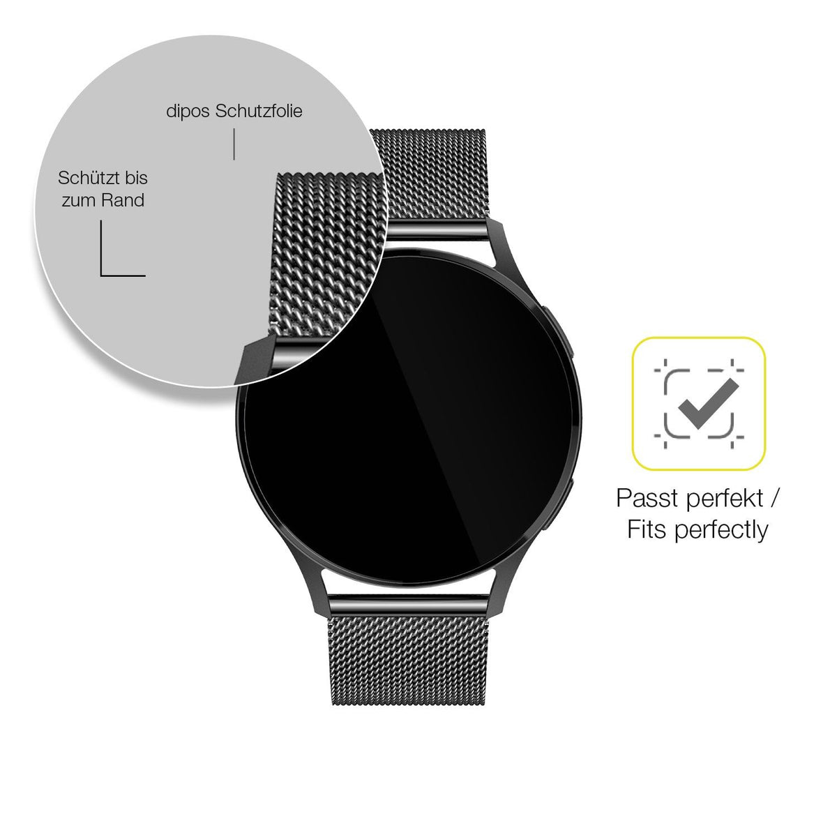 2x Screen Protector for Levowatch Edgy Protective Film covers 100% dipos Flex