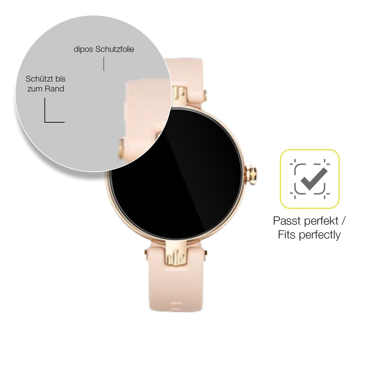 2x Screen Protector for Sross Smartwatch 1.19 Zoll Protective Film covers 100%