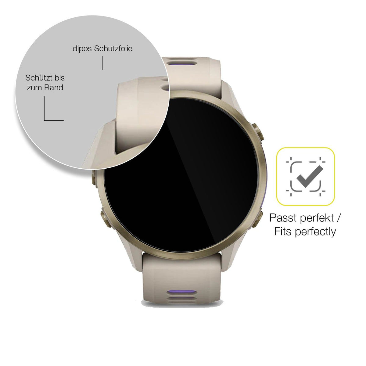 2x Screen Protector for Garmin Forerunner 970 Protective Film covers 100% dipos