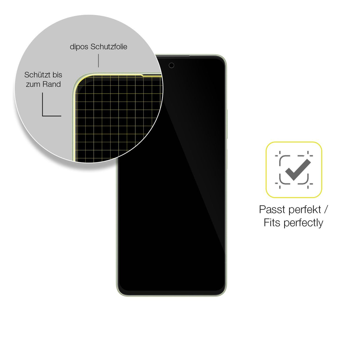 2x Screen Protector for Oppo A5 5G Protective Film covers 100% dipos Flex