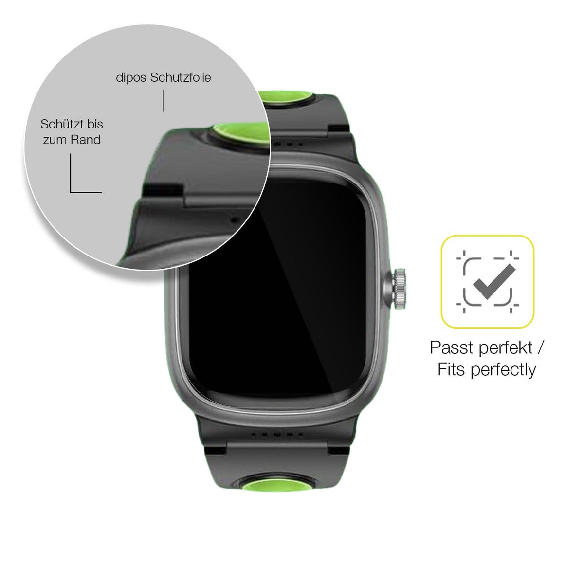 2x Screen Protector for anyloop Kinder Smartwatch Protective Film covers 100%