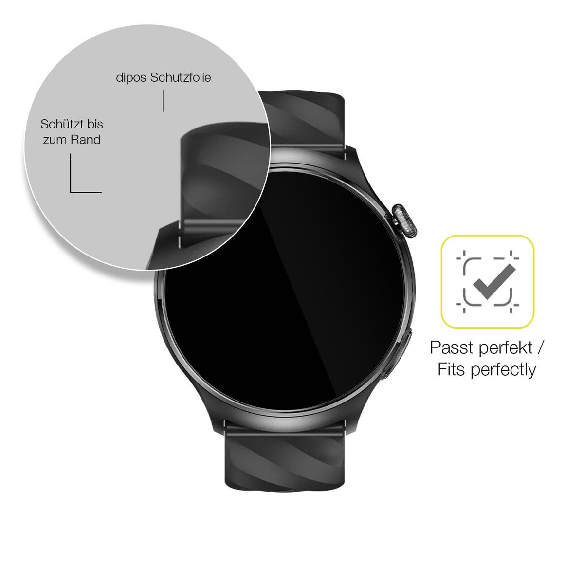 2x Screen Protector for Knauermann Pro 4 Protective Film covers 100% dipos Flex