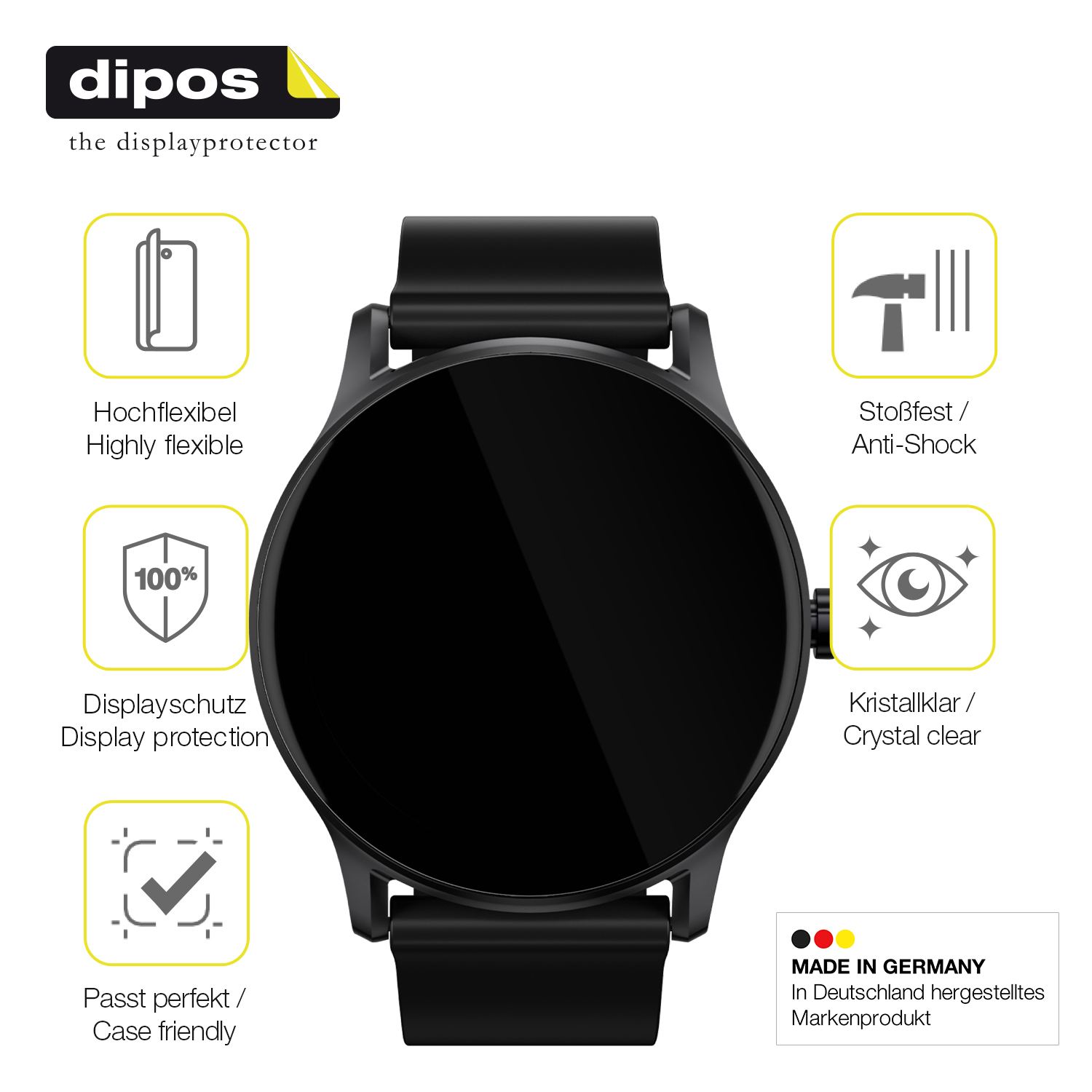 Displayschutz hergestellt in Deutschland, höchste Qualität made in Germany