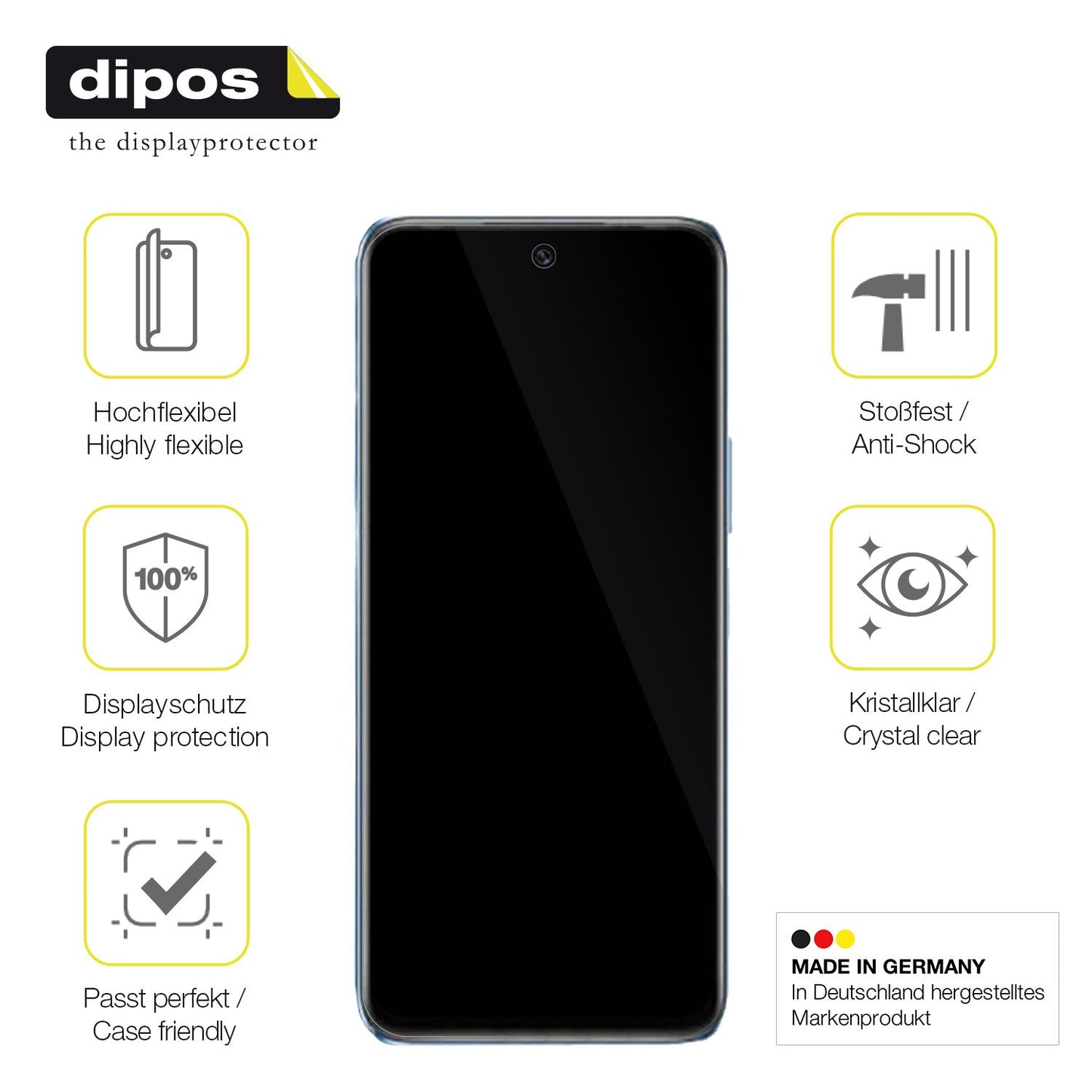 3x Screen Protector for Infinix Hot 20S Protective Film covers 100% dipos Flex