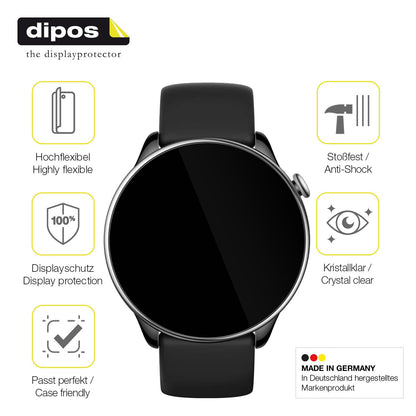 2x Screen Protector for Amazfit GTR mini Protective Film covers 100% dipos Flex