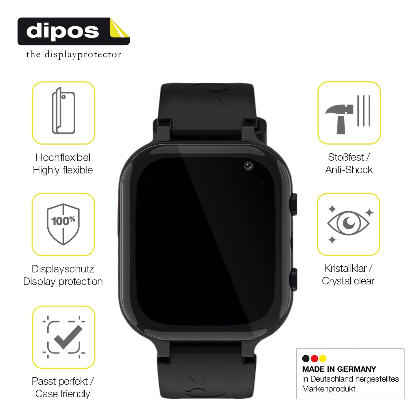 2x 3D Full Cover Schutzfolie für Ruopoem Smartwatch Kinder