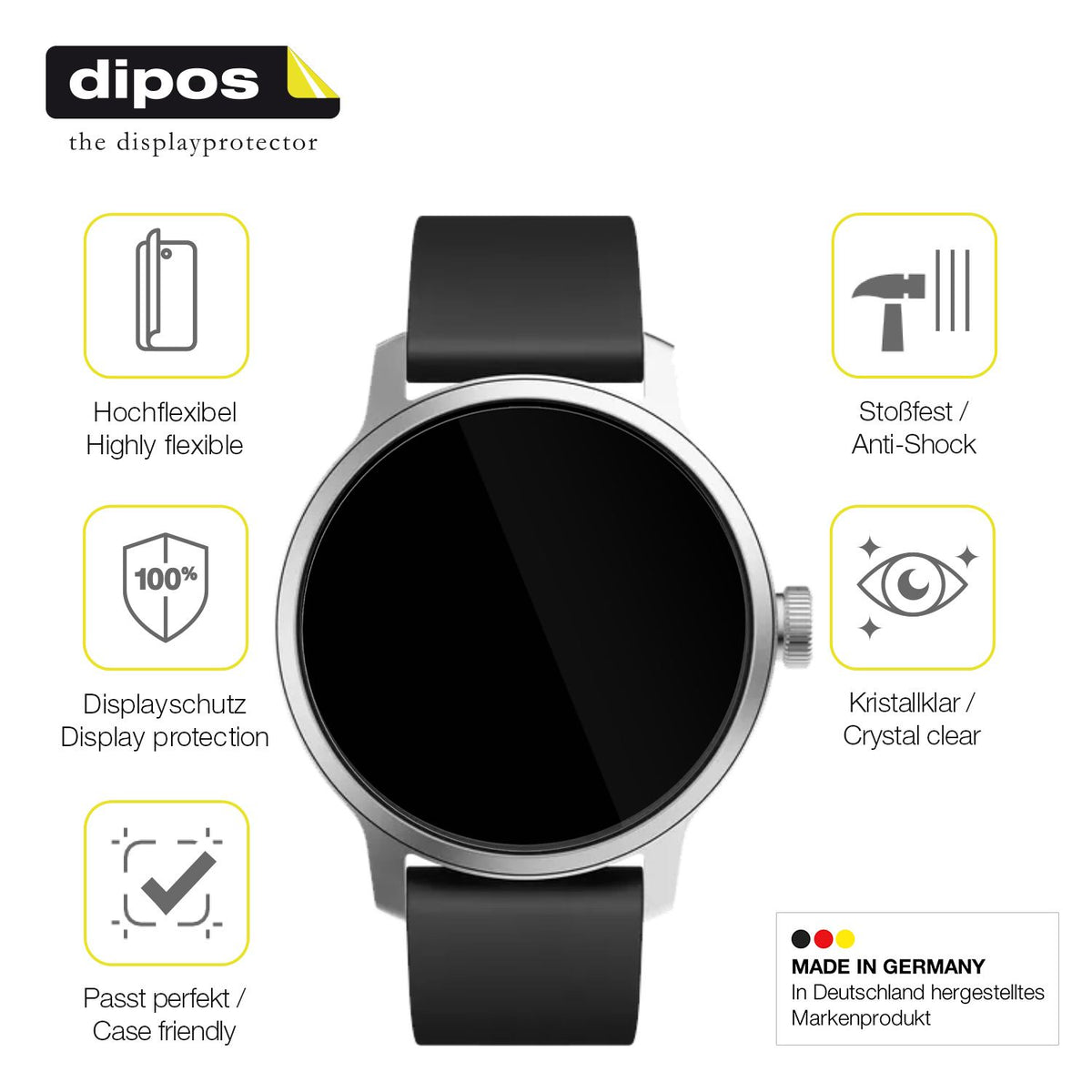 2x Screen Protector for Withings Scanwatch 38mm Gen. 1 Protective Film covers