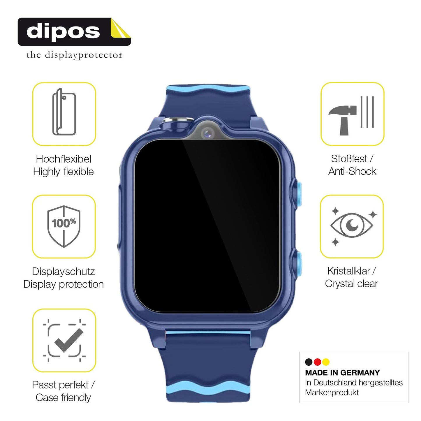 2x Screen Protector for Sytifro D35 Kindersmartwatch Protective Film covers