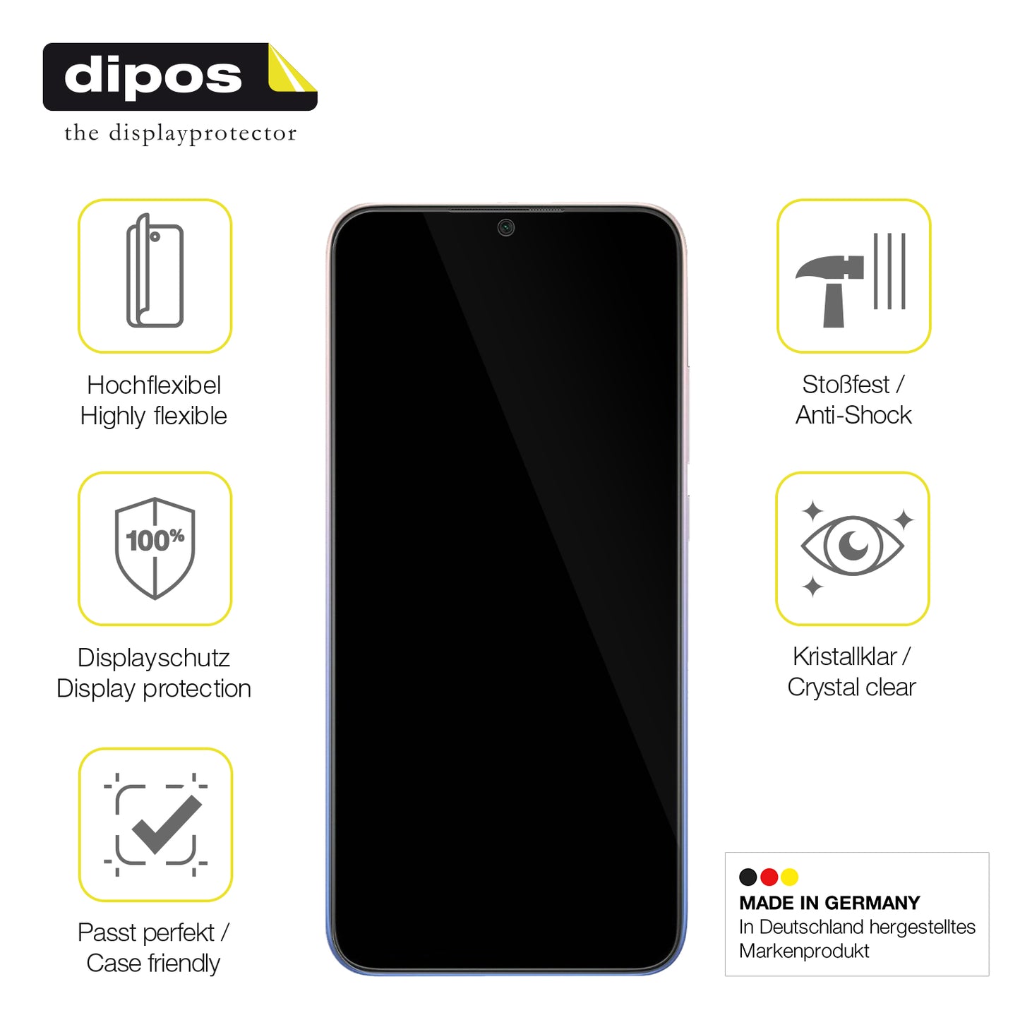 Displayschutz hergestellt in Deutschland, höchste Qualität made in Germany