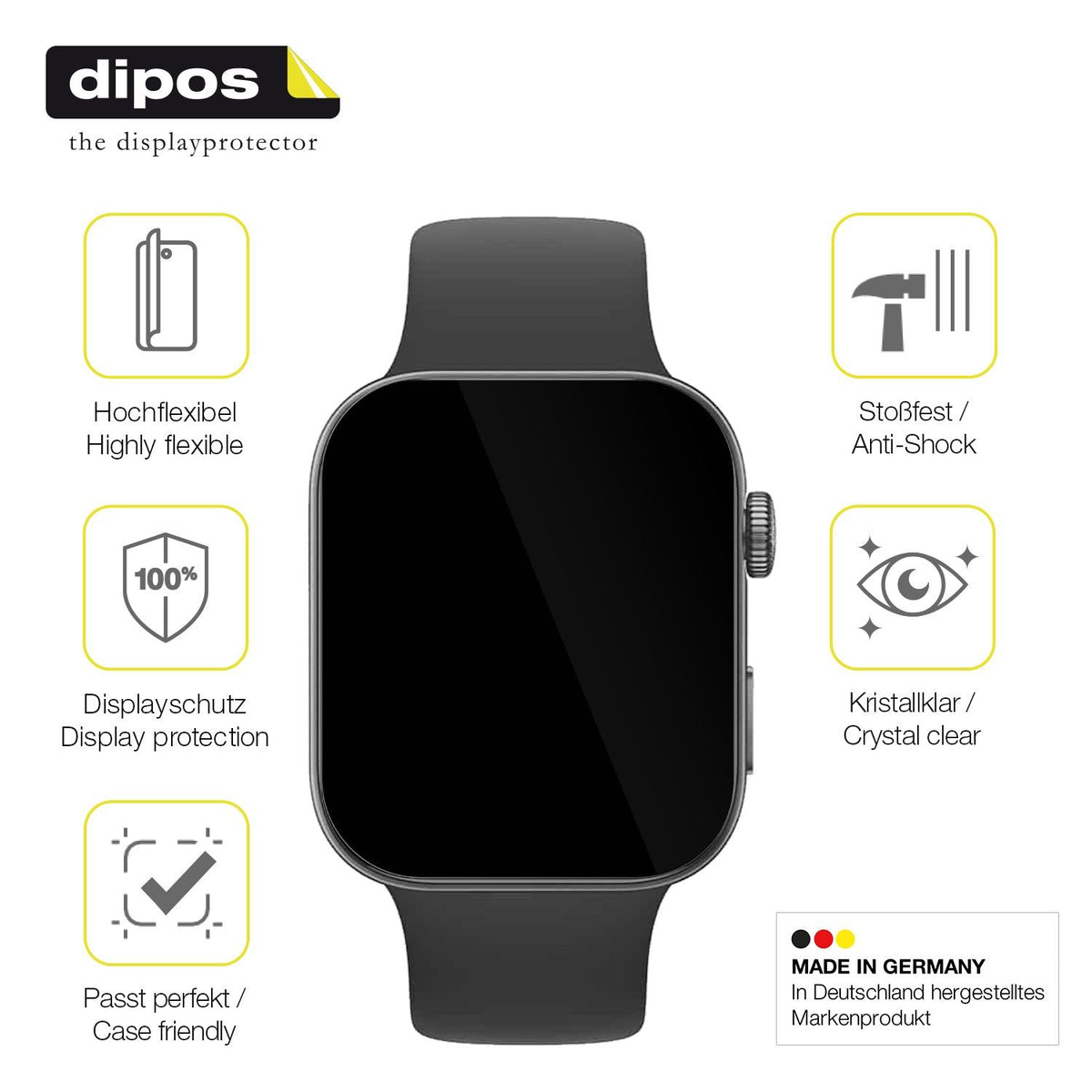 2x Screen Protector for Huawei Watch Fit 4 Protective Film covers 100% dipos