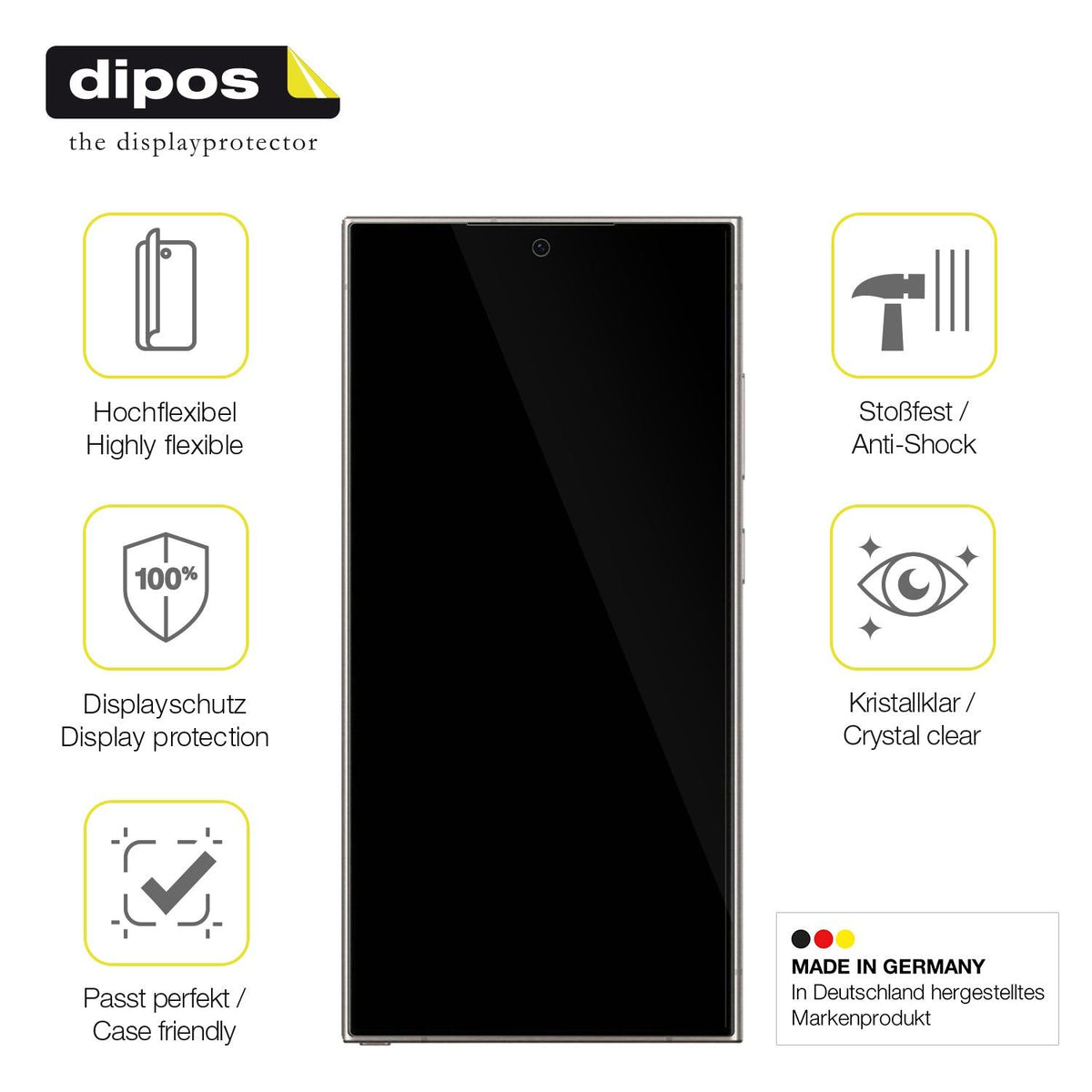 dipos FLEX 2x Clear Screen Protector for Samsung Galaxy S24 Ultra