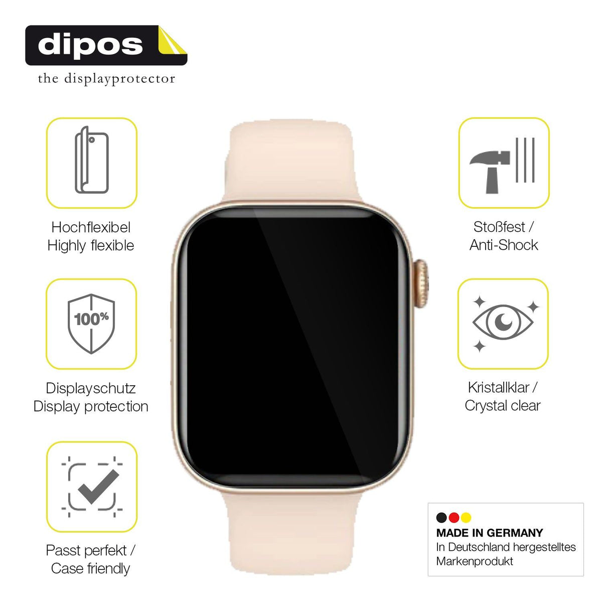 2x Screen Protector for Fireboltt Ring 2 Protective Film covers 100% dipos Flex